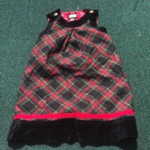 Silky lined black no red plaid dress